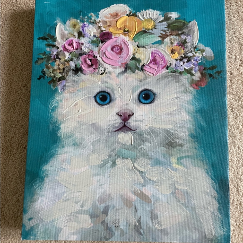 White Cat Canvas, 8*10, Brand new no tags